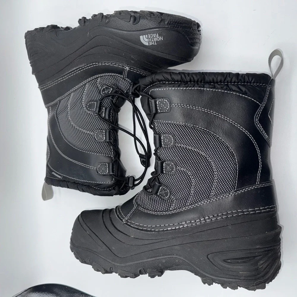 The North Face Youth Alpenglow IV Waterproof Snow Boots Kids 4 Black‎ Insulated